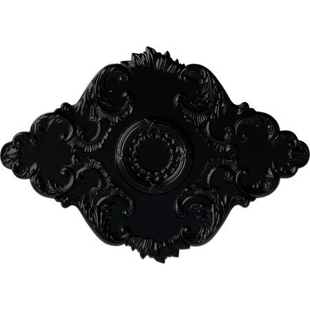 Ekena Millwork Piedmont Ceiling Medallion, Hand-Painted Jet Black, 37"W x 26"H x 1 3/8"P CM37X26PEBLF